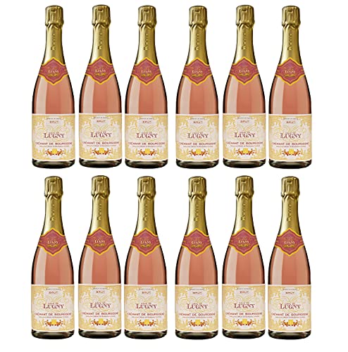 Cave de Lugny Crémant de Bourgogne Brut Rosé Schaumwein Wein Brut Bourgogne Frankreich inkl. FeinWert E-Book (12 x 0,75l) von FeinWert