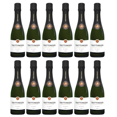 Champagne Taittinger Brut Réserve Schaumwein Trocken Weiss Frankreich inkl. FeinWert E-Book (12 x 0,375l) von FeinWert