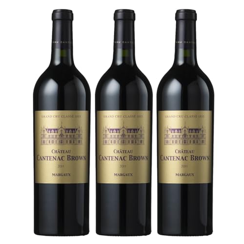 Château Cantenac Brown Grand Cru Classe Margaux Rotwein Wein Trocken Frankreich inkl. FeinWert E-Book (3 x 0,75l/Jg 2011) von FeinWert