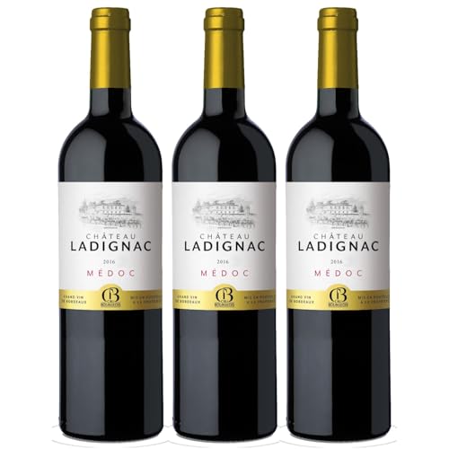 Château Ladignac Médoc Bordeaux Rotwein Wein Trocken Frankreich inkl. FeinWert E-Book (3 x 0,75l/Jg 2016) von FeinWert