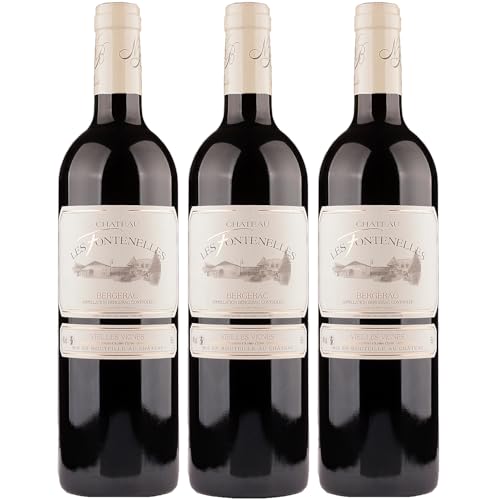 Château Les Fontenelles Bergerac Rouge Rotwein Rot trocken Frankreich inkl. FeinWert E-Book (3 x 0,75l) von FeinWert