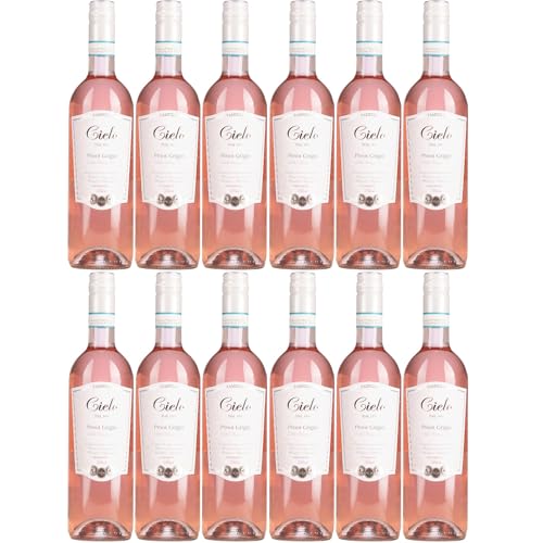 Cielo e Terra Pinot Grigio Roséwein Trocken Rosé Blush Italien inkl. FeinWert E-Book (12 x 0,75l) von FeinWert