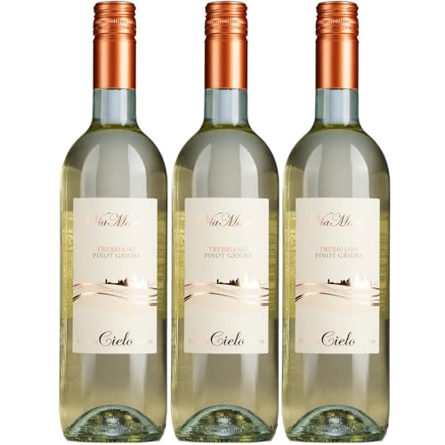 Cielo e Terra Trebbiano Pinot Grigio Weisswein Trocken Weiß Italien inkl. FeinWert E-Book (3 x 0,75l) von FeinWert