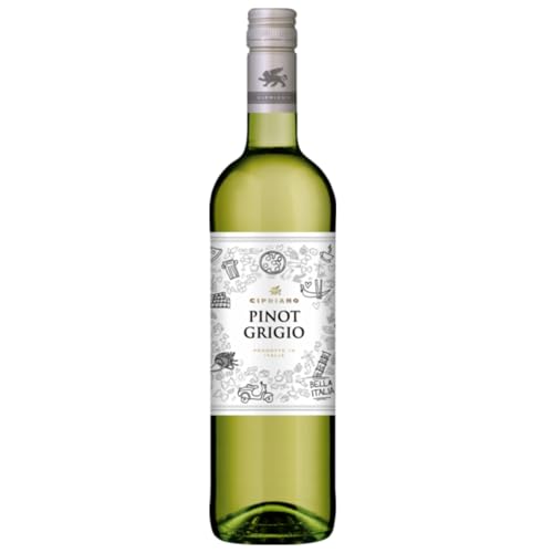 Cipriano Pinot Grigio Venezie DOC Trocken Weißwein Italien inkl. FeinWert E-Book (1 x 0,75l) von FeinWert