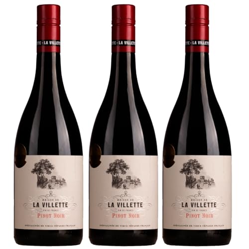 Domaine de La Villette Pinot Noir VdF Rotwein Rot trocken Frankreich inkl. FeinWert E-Book (3 x 0,75l) von FeinWert