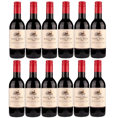 Domaines Paul Mas Cabernet Merlot Rotwein Wein trocken Frankreich inkl. FeinWert E-Book (12 x 0,25l) von FeinWert