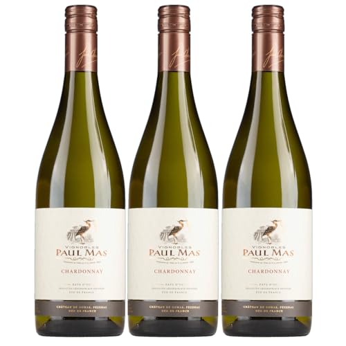 Domaines Paul Mas Classique Chardonnay Weisswein Weiss trocken Frankreich inkl. FeinWert E-Book (3 x 0,75l) von FeinWert