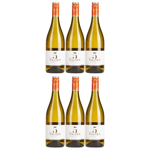 Domaines Paul Mas Les 5 Vallées Chardonnay VdF Weisswein Weiss trocken Frankreich inkl. FeinWert E-Book (6 x 0,75l) von FeinWert