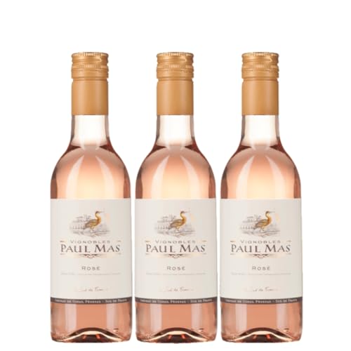 Domaines Paul Mas Rosé Syrah Roséwein Wein trocken Frankreich inkl. FeinWert E-Book (3 x 0,25l) von FeinWert