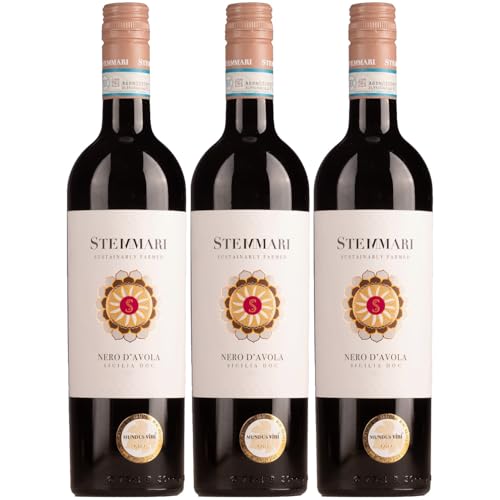 Feudo Arancio Stemmari Nero d'Avola IGT Rotwein Wein Trocken Sizilien Italien inkl. FeinWert E-Book (3 x 0,75l) von FeinWert