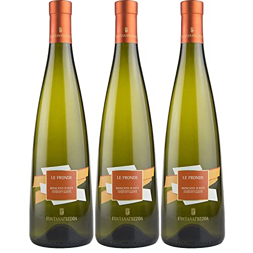 Fontanafredda Le Fronde Moscato d'Asti DOCG BIO Weisswein Wein Süss Asti Piemont Italien inkl. FeinWert E-Book (3 x 0,75l) von FeinWert