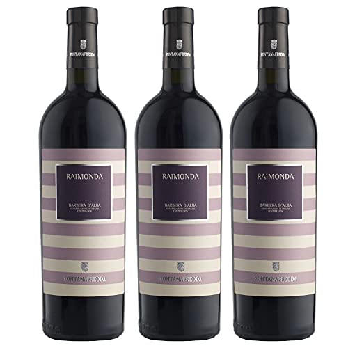 Fontanafredda Raimonda Barbera d'Alba DOC Rotwein Wein Trocken Barbera d'Alba Piemont Italien inkl. FeinWert E-Book (3 x 0,75l) von FeinWert