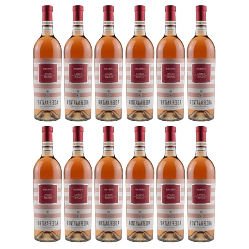 Fontanafredda Solerose Langhe DOC Rosato Roséwein Wein Trocken Langhe Piemont Italien inkl. FeinWert E-Book (12 x 0,75l) von FeinWert