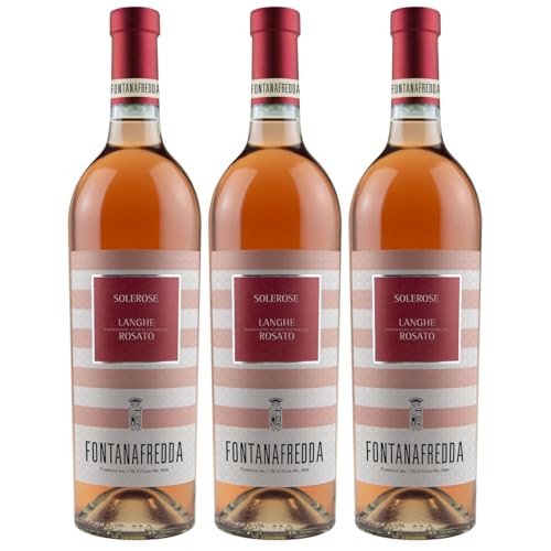 Fontanafredda Solerose Langhe DOC Rosato Roséwein Wein Trocken Langhe Piemont Italien inkl. FeinWert E-Book (3 x 0,75l) von FeinWert