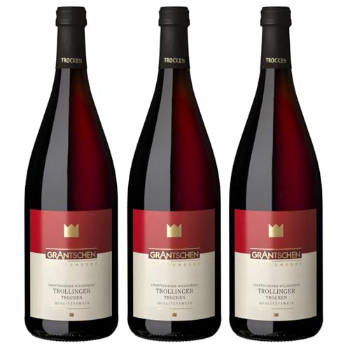 Genossenschaftskellerei Heilbronn Grantschener Wildenberg Trollinger DQ trocken Rotwein Deutschland inkl. FeinWert E-Book (3 x 1,0l) von FeinWert