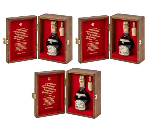 Giuseppe Giusti Aceto Balsamico Tradiz. di Modena DOP Extravecchio Traditioneller Balsamessig aus Modena, ca. 30 Jahre gereift Italien inkl. FeinWert E-Book (3 x 0,1l) von FeinWert