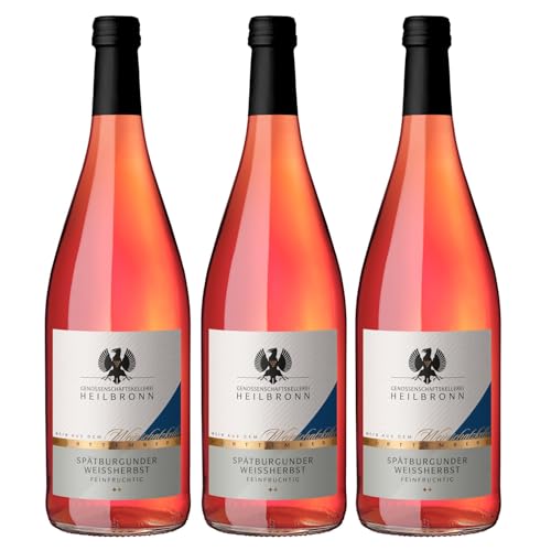 Heilbronner Staufenberg Spätburgunder Weißherbst feinfruchtig Roséwein Spätburgunder Deutschland inkl. FeinWert E-Book (3 x 1l) von FeinWert