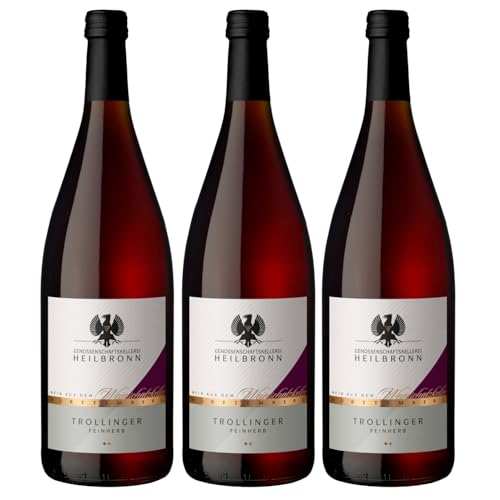 Heilbronner Staufenberg Trollinger feinherb Rotwein Trollinger Deutschland inkl. FeinWert E-Book (3 x 1l) von FeinWert