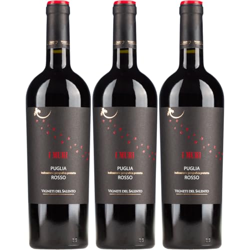 I Muri Rosso Puglia Vigneti del Salento Rotwein Rot trocken Italien inkl. FeinWert E-Book (3 x 0,75l) von FeinWert