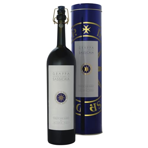 Jacopo Poli Grappa Barili di Sassicaia Italien in schöner Metalldose inkl. FeinWert E-Book (1 x 0,5l) von FeinWert