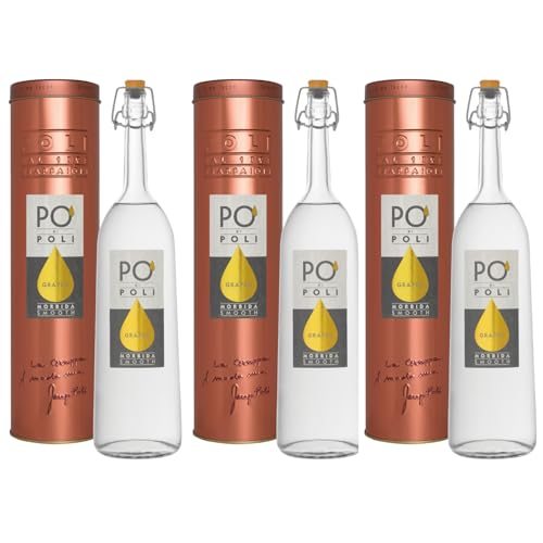 Jacopo Poli Po' di Poli Morbida Grappa Italien in schöner Metalldose inkl. FeinWert E-Book (3 x 0,7l) von FeinWert