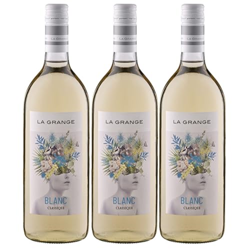 La Grange Classique Blanc IGP Pays d'Oc 1,0 Ltr Weisswein Wein Trocken Languedoc Frankreich inkl. FeinWert E-Book (3 x 1l) von FeinWert