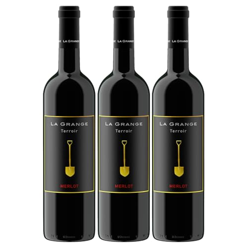 La Grange Terroir Merlot IGP Pays d'Oc Rotwein Wein Trocken Languedoc Frankreich inkl. FeinWert E-Book (3 x 0,75l) von FeinWert