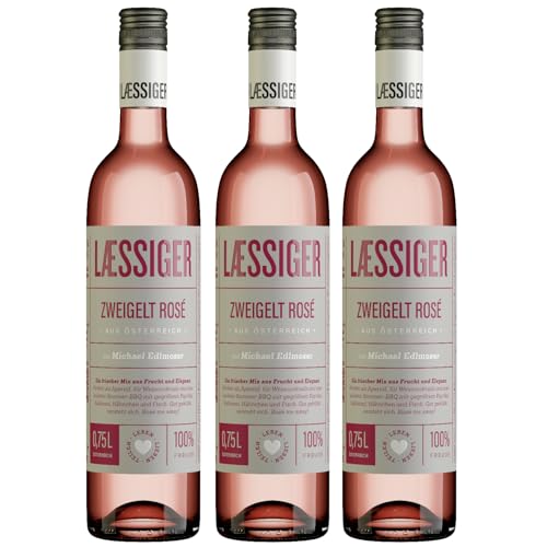 Laessiger Zweigelt Rosé Roséwein Wein Trocken Niederösterreich Österreich inkl. FeinWert E-Book (3 x 0,75l) von FeinWert