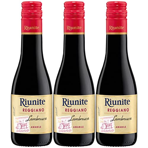 Mini Lambrusco Reggiano DOC amabile Rotwein Wein süß Italien I Visando Paket (3 x 0,2l) von FeinWert