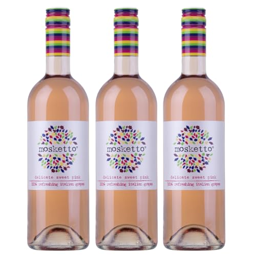 Mosketto Delicate sweet pink Roséwein Wein Süß Piemont Italien inkl. FeinWert E-Book (3 x 0,75l) von FeinWert