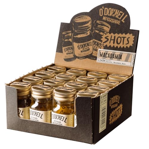 O'Donnell Moonshine 16er Micro Box Macadamia Vegan Likör Deutschland inkl. FeinWert E-Book (16 x 20ml) von FeinWert