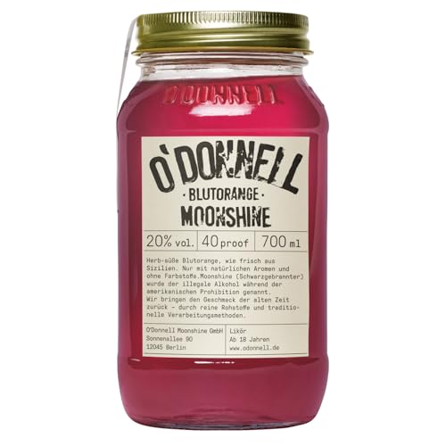 O'Donnell Moonshine Blutorange Vegan Likör Deutschland inkl. FeinWert E-Book (1 x 0,7l) von FeinWert