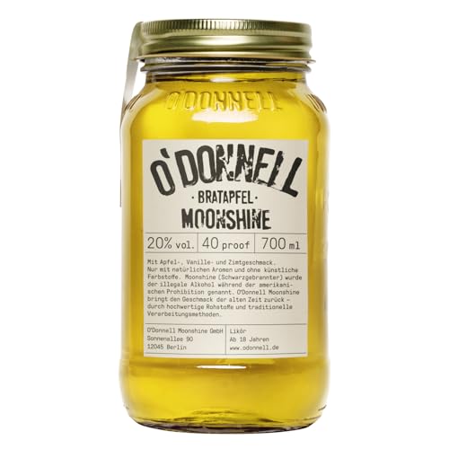 O'Donnell Moonshine Bratapfel Vegan Likör Deutschland inkl. FeinWert E-Book (1 x 0,7l) von FeinWert