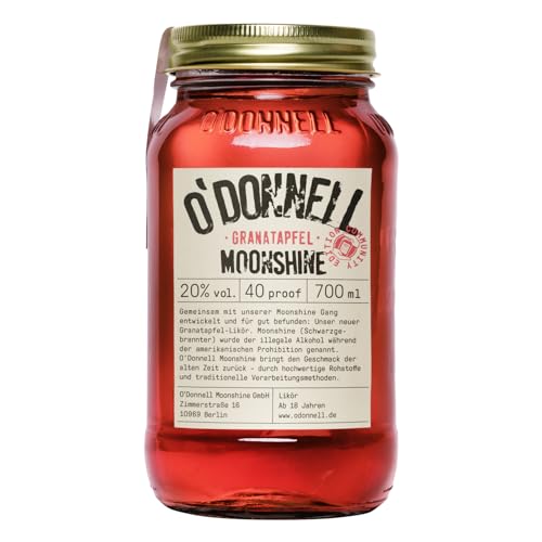 O'Donnell Moonshine Granatapfel Vegan Likör Deutschland inkl. FeinWert E-Book (1 x 0,7l) von FeinWert