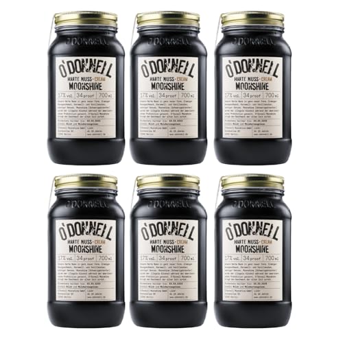 O'Donnell Moonshine Harte Nuss Cream Likör Deutschland inkl. FeinWert E-Book (6 x 0,7l) von FeinWert