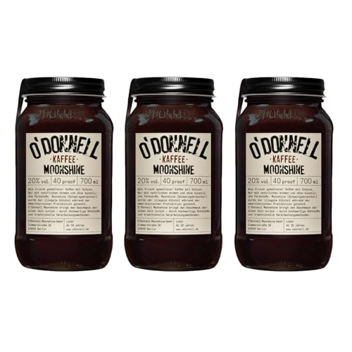 O'Donnell Moonshine Kaffee Vegan Likör Deutschland inkl. FeinWert E-Book (3 x 0,7l) von FeinWert