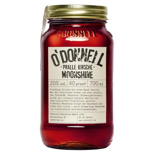 O'Donnell Moonshine Pralle Kirsche Vegan Likör Deutschland inkl. FeinWert E-Book (1 x 0,7l) von FeinWert