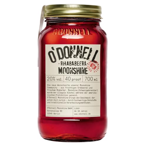 O'Donnell Moonshine Rhababeera Vegan Likör Deutschland inkl. FeinWert E-Book (1 x 0,7l) von FeinWert