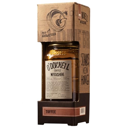 O'Donnell Moonshine Toffee Kombi-Set mit Ausgießer Vegan Likör Deutschland inkl. FeinWert E-Book (1 x 0,7l) von FeinWert