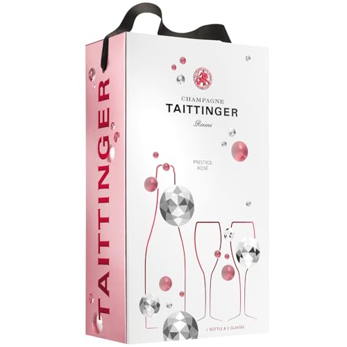 Taittinger Champagner Prestige Rosé Brut Réserve Frankreich mit zwei Gläsern im Geschenkkarton - Geschenkset inkl. FeinWert E-Book (1 x 0,75l) von FeinWert