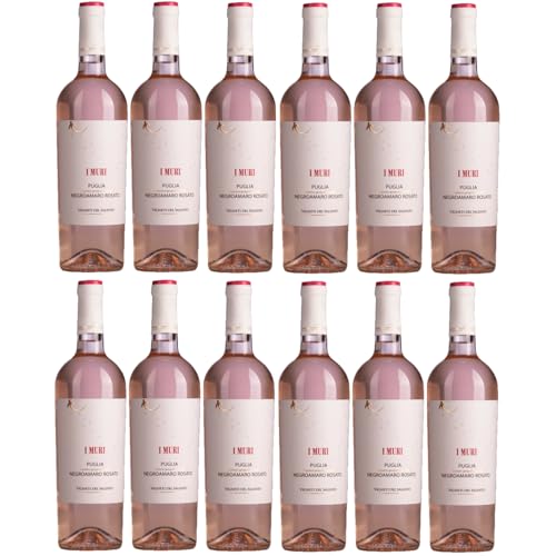 Vigneti del Salento I Muri Puglia Negroamaro Rosato Roséwein halbtrocken Italien inkl. FeinWert E-Book (12 x 0,75l) von FeinWert