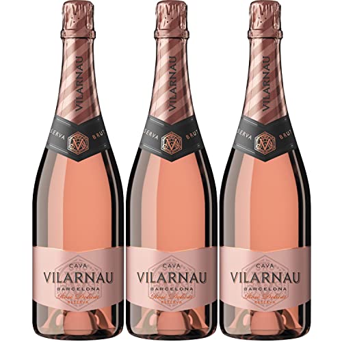 Vilarnau Cava Brut Reserva Rosado Schaumwein rosé Wein bio Spanien I Visando Paket (3 Flaschen) von FeinWert