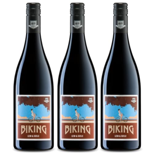 Weingut Bergdolt-Reif & Nett Biking Rotweincuvée Rotwein Cabernet Sauvignon Dornfelder Lagrein Merlot trocken rot Deutschland inkl. FeinWert E-Book (3 x 0,75l) von FeinWert