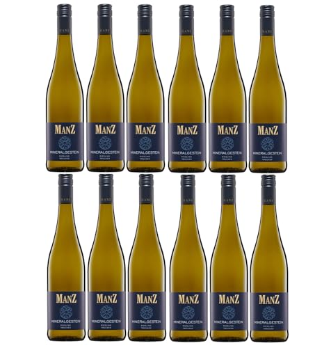 Weingut Manz Riesling Mineralgestein trocken weiß vegan Deutschland inkl. FeinWert E-Book (12 x 0,75 l) von FeinWert