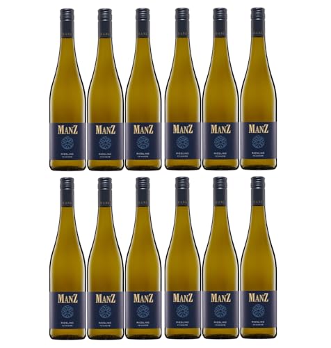 Weingut Manz Riesling feinherb weiß vegan Deutschland inkl. FeinWert E-Book (12 x 0,75 l) von FeinWert