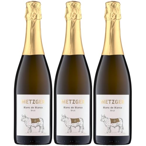 Weingut Uli Metzger Blanc de Blancs Sekt brut Deutschland inkl. FeinWert E-Book (3 x 0,75l) von FeinWert