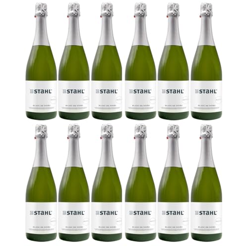 Winzerhof Stahl "Best of" Blanc de Noirs Sekt brut nature Schaumwein trocken Vegan Franken Deutschland Inkl. FeinWert E-Book (12 x 0,75l) von FeinWert