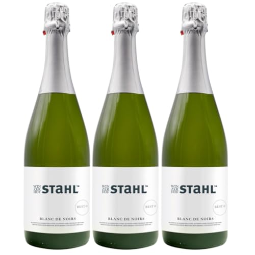 Winzerhof Stahl "Best of" Blanc de Noirs Sekt brut nature Schaumwein trocken Vegan Franken Deutschland Inkl. FeinWert E-Book (3 x 0,75l) von FeinWert