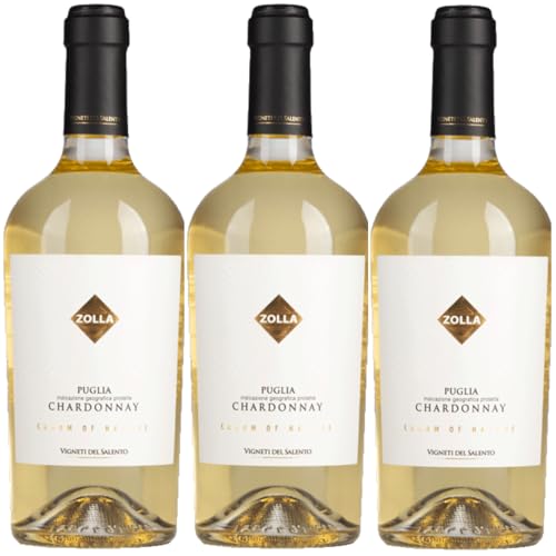 Zolla Chardonnay IGP Puglia Weisswein Weiss trocken Italien inkl. FeinWert E-Book (3 x 0,75l) von FeinWert