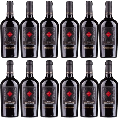 Zolla Primitivo Merlot Rotwein Rot trocken Italien inkl. FeinWert E-Book (12 x 0,75l) von FeinWert